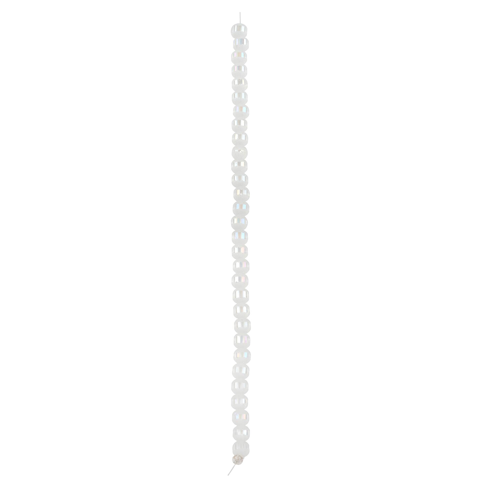 White Glass Round Beads, 6mm by Bead Landing™